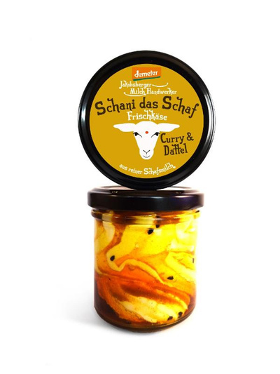 Produktfoto zu Schani das Schaf - Frischkäse Datteln & Curry