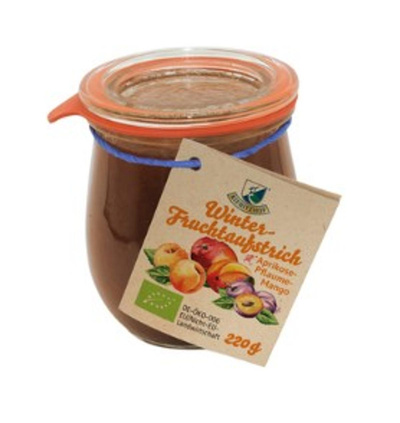 Produktfoto zu Fruchtaufstrich Winterliebe Aprikose, Plaume, Mango
