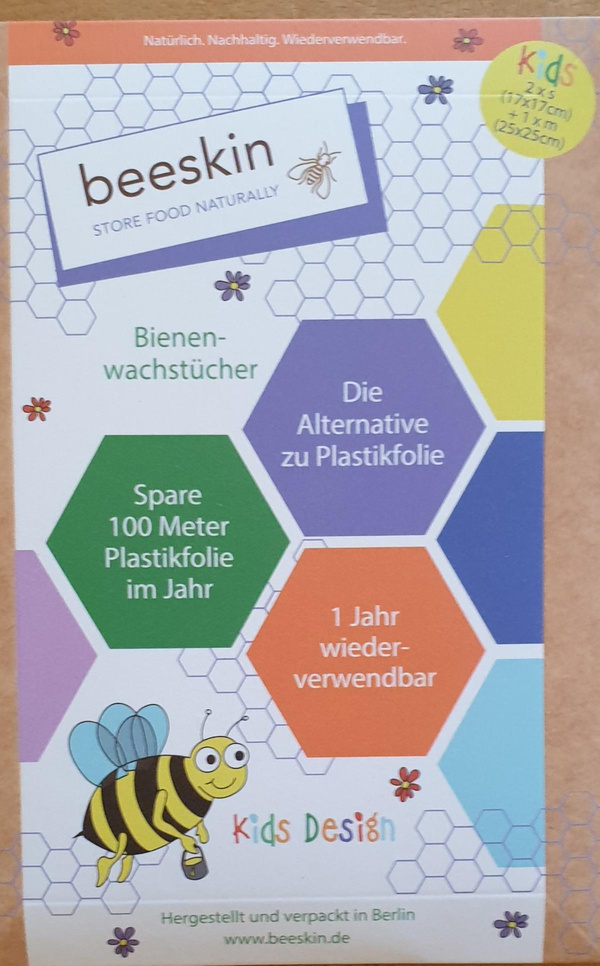 Produktfoto zu Bienenwachstuch 3er Kids Set