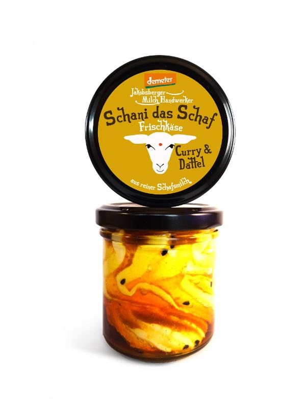 Produktfoto zu Schani das Schaf - Frischkäse Datteln & Curry