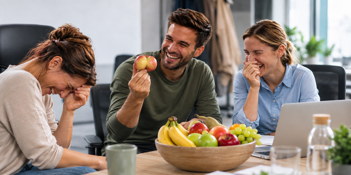 KI generiert: Drei Personen genießen gemeinsam frisches Obst.