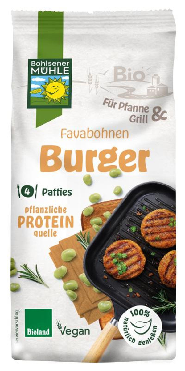 Produktfoto zu Vegane Burger-Patties aus Favabohnen