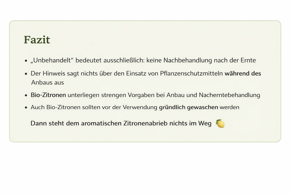 KI generiert: Text über unbehandelte und Bio-Zitronen, deren Anbau und Verwendungshinweise.