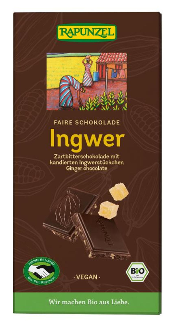 Produktfoto zu Zartbitter Schokolade Ingwer 55%