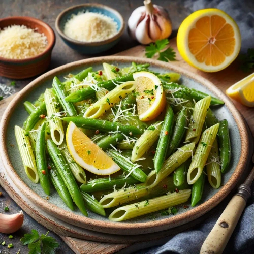 KW36: Pasta mit Bohnen und Zitronen-Knoblauch-Sauce