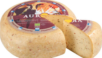 Produktfoto zu Aurora Herbstgouda Olive, Tomate, Rosmarin | aus unserer Käsetheke