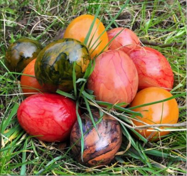 Produktfoto zu Bunte Eier 6er Karton Größe M_S