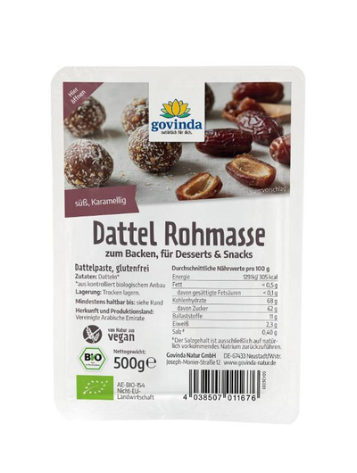 Produktfoto zu Dattel Rohmasse zum Backen & Naschen