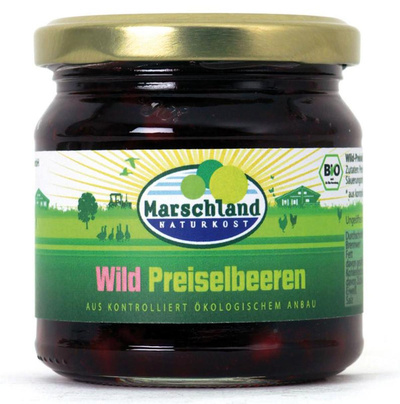 Produktfoto zu Preiselbeeren im Glas, aus Wildsammlung, fruchtig-herb