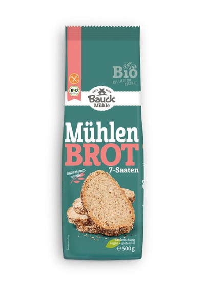 Produktfoto zu Glutenfreie Bio-Backmischung Bauckhof Mühlenbrot 7-Saaten