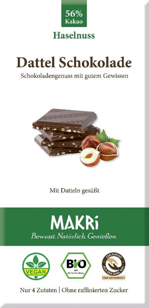 Produktfoto zu Dattel Schokolade Haselnuss 56%