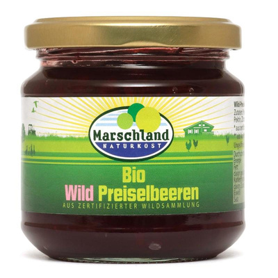 Produktfoto zu Preiselbeeren im Glas, aus Wildsammlung, fruchtig-herb