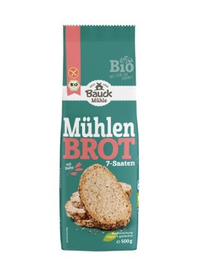 Produktfoto zu Glutenfreie Bio-Backmischung Bauckhof Mühlenbrot 7-Saaten