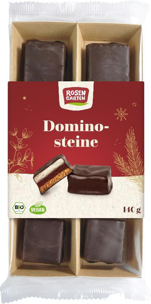 Produktfoto zu Zartbitter Dominosteine von Rosengarten (VEGAN!)