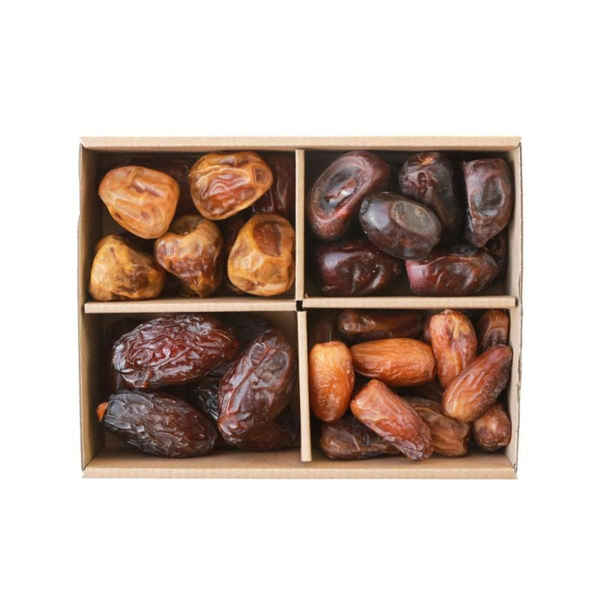 Produktfoto zu Datteln Probierpaket, 4 Sorten – Medjool, Deglet Nour, Mazafati, Sukkari