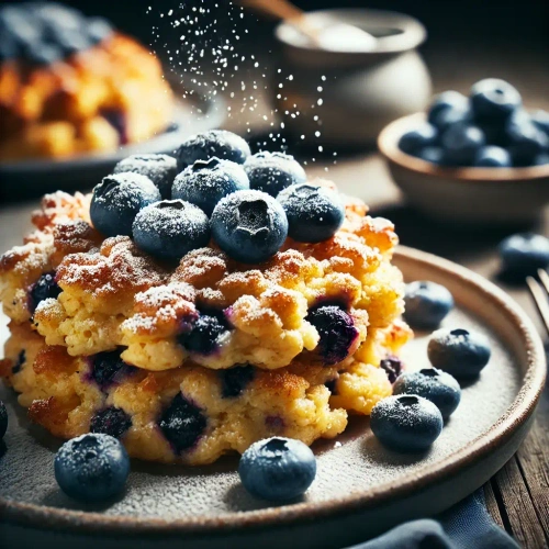 Haferflocken-Kaiserschmarrn mit Heidelbeeren
