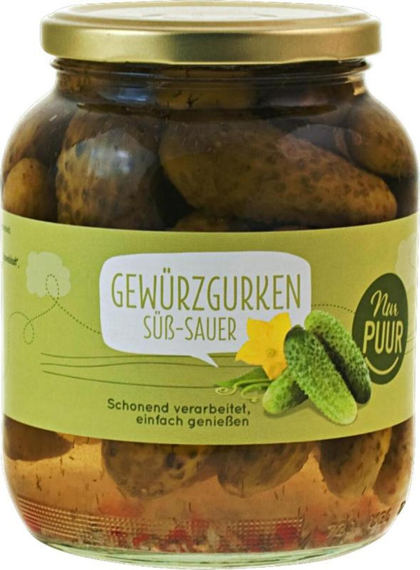 Produktfoto zu Gewürzgurken süß_sauer im Glas
