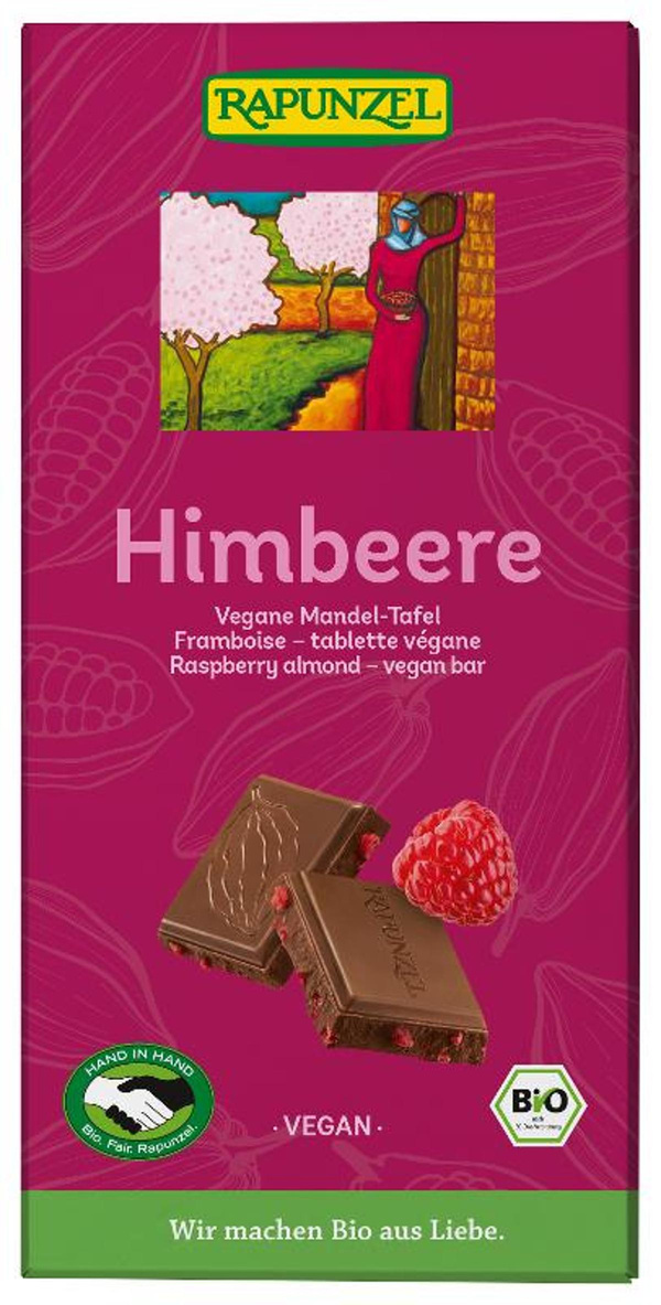 Produktfoto zu Himbeere vegane Mandel-Tafel
