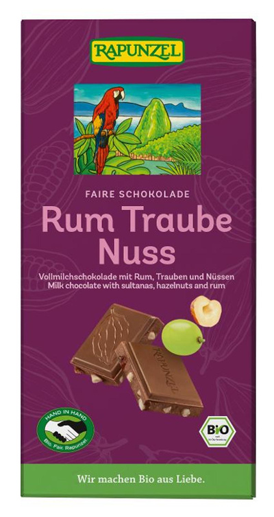 Produktfoto zu Vollmilchschokolade Rum-Traube-Nuss