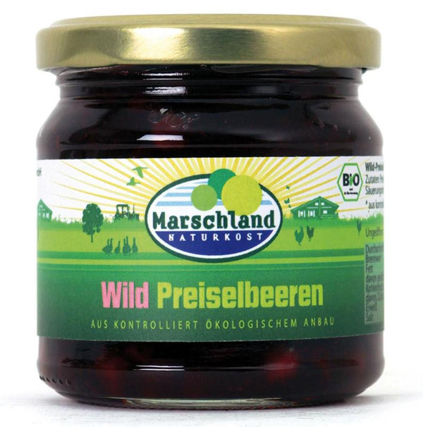 Produktfoto zu Preiselbeeren im Glas, aus Wildsammlung, fruchtig-herb